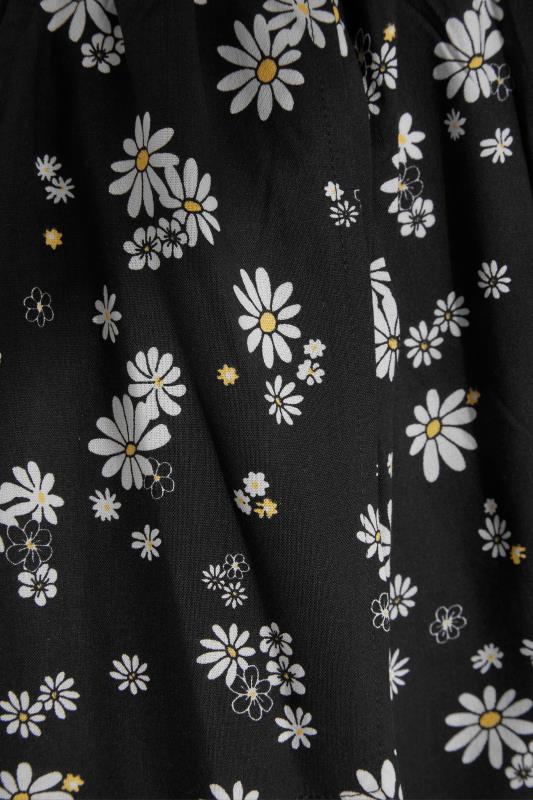 Curve Black Floral Print Paperbag Shorts_Z.jpg