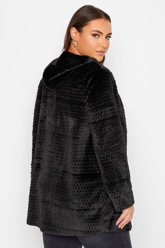 YOURS LUXURY Plus Size Black Faux Fur Hooded Jacket | Yours Clothing 3
