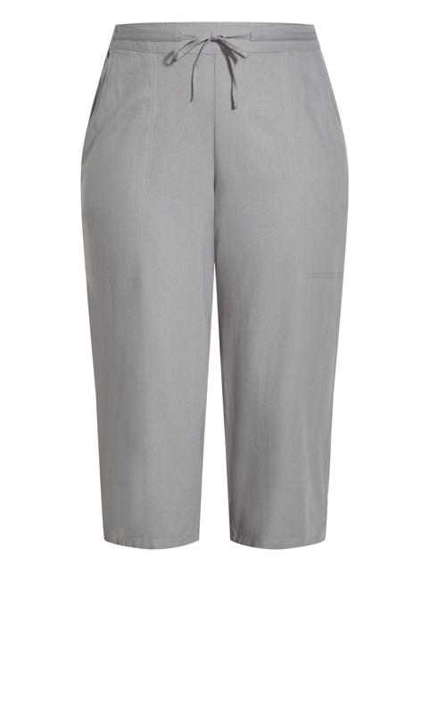 Linen Blend Crop Grey Trouser 3
