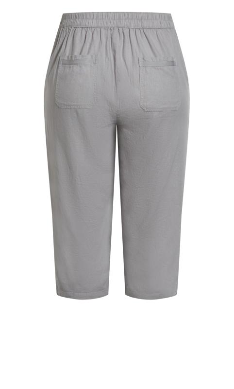 Linen Blend Crop Grey Trouser 4