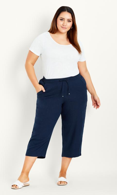 Knit Navy Culotte Pant | Evans