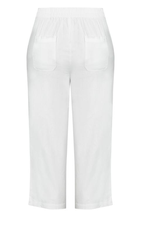 Linen Blend Crop White Trouser 6
