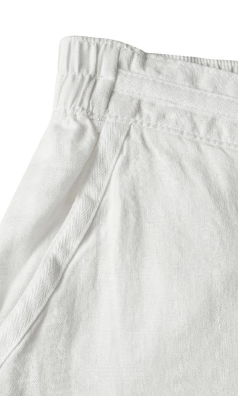Linen Blend Crop White Trouser 7