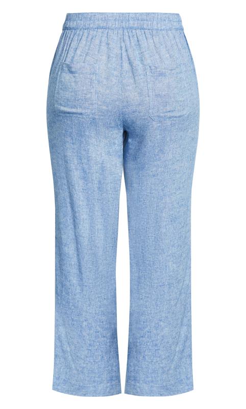 Linen Blend Chambray Blue Trousers 5