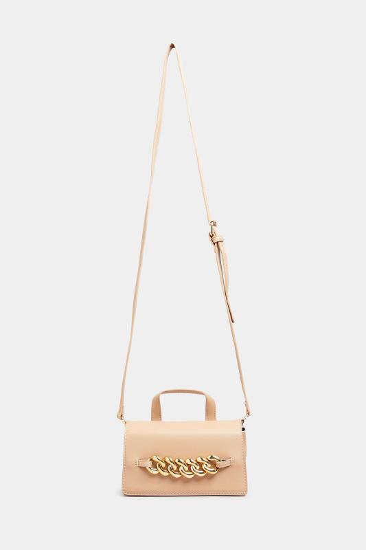 Plus Size Beige Brown Chunky Chain Mini Bag  | Yours Clothing 2