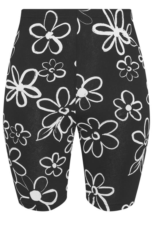 YOURS Plus Size 2 PACK Black Floral Print Cycling Shorts | Yours Clothing 8