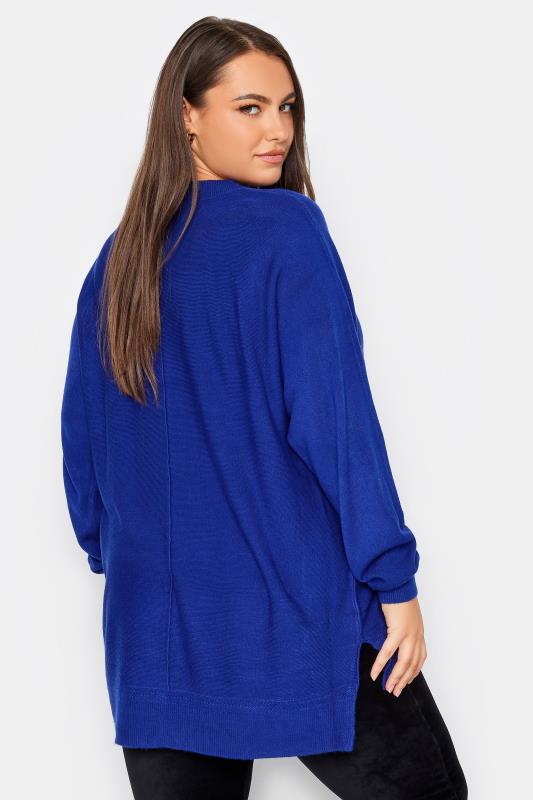 YOURS Plus Size Cobalt Blue Front Seam Detail Jumper | Yours Clothing 3