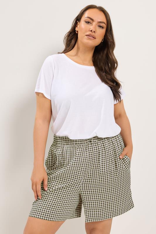  YOURS Curve bruine geruite shorts