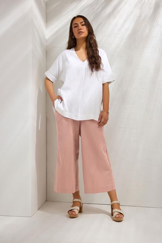  EVANS Pantalon court en lin rose