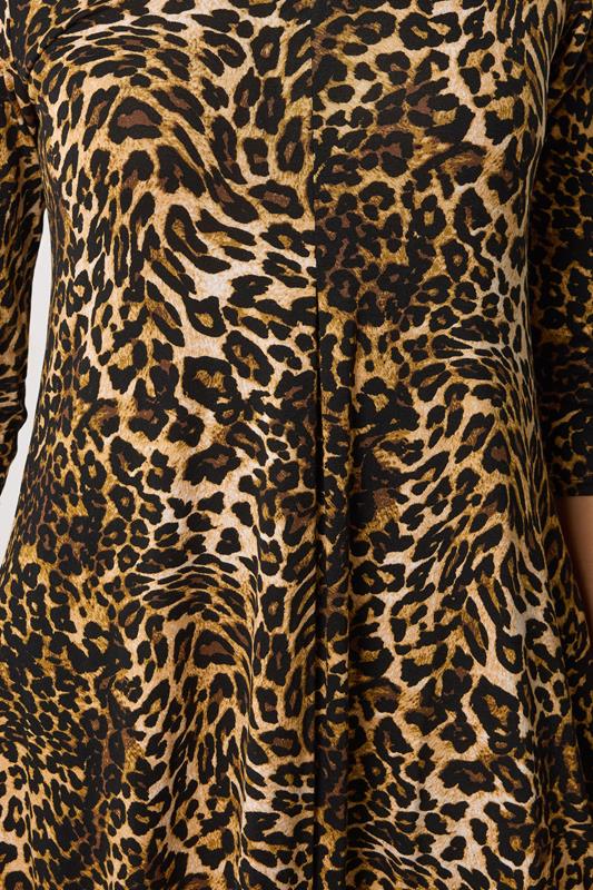 M&Co Brown Leopard Print Hanky Hem Top | M&Co 4
