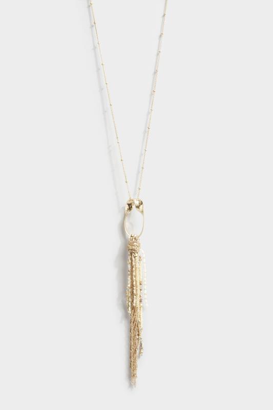 Gold Tone Hammered Pendant Necklace | Yours Clothing 2