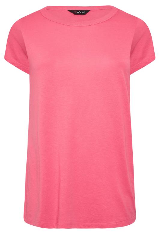 Plus Size Bright Pink Essential Short Sleeve T-Shirt | Yours Clothing  6