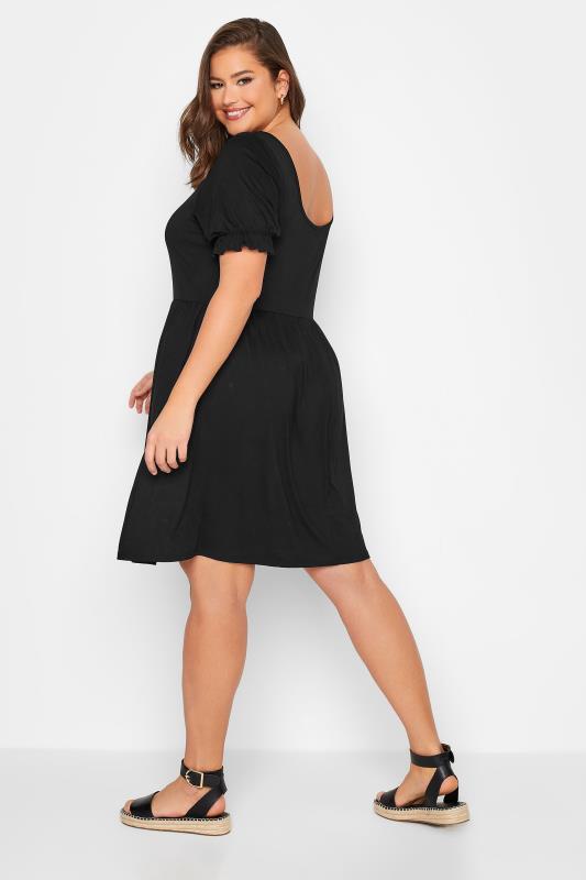 LIMITED COLLECTION Curve Black Smock Sweetheart Dress | Yours Clothing 4