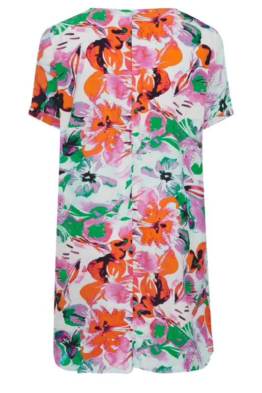 YOURS Plus Size Pink Floral Print Tunic Dress  | Yours Clothing 7