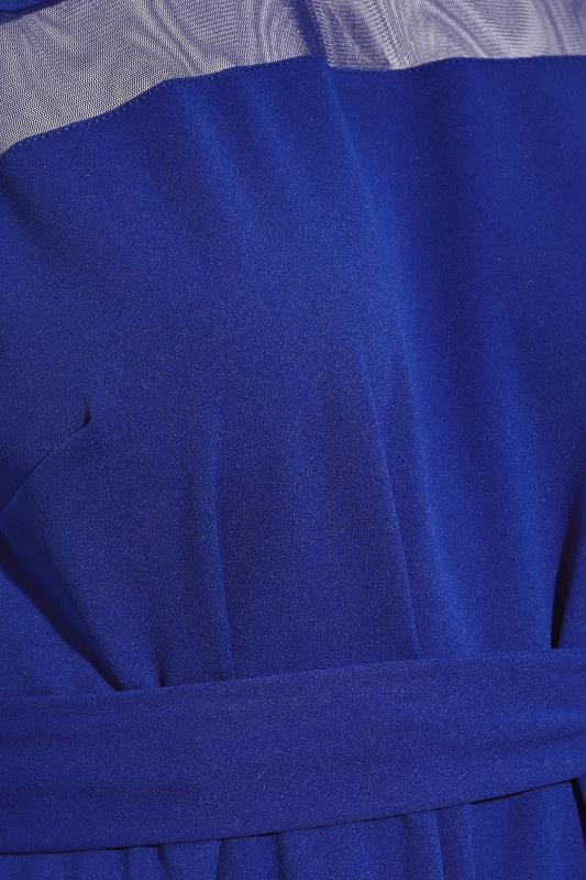 YOURS LONDON Curve Cobalt Blue Mesh Panel Skater Dress 5