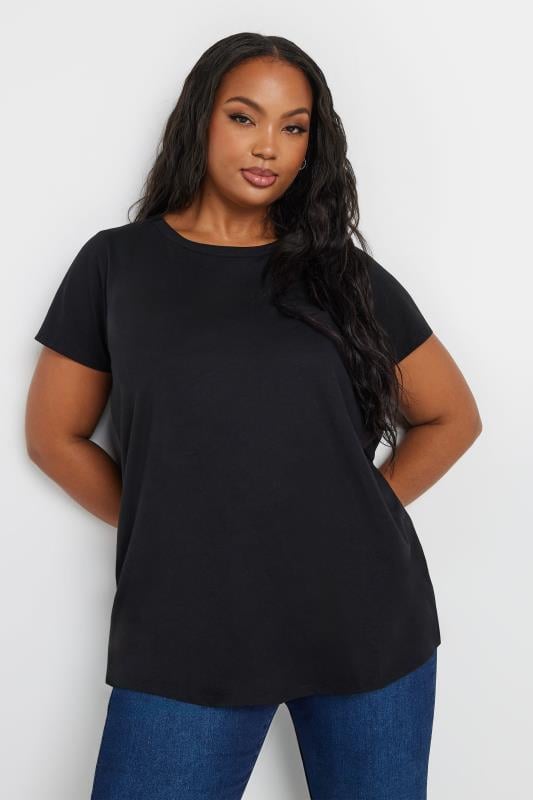 YOURS 3 PACK Plus Size Navy Blue & Black Core T-Shirts | Yours Clothing 5