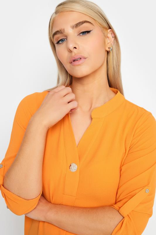 M&Co Orange Statement Button Tab Sleeve Shirt | M&Co 4