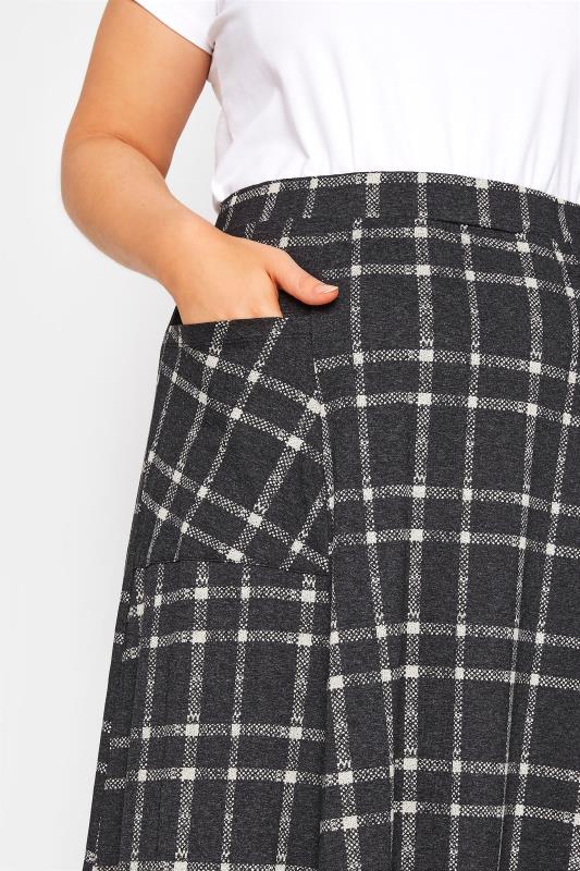 Plus Size Charcoal Grey Check Maxi Skirt | Yours Clothing 3