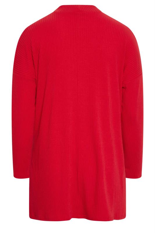 YOURS Plus Size Red Ribbed Turtle Neck Top | Yours Clothing 7