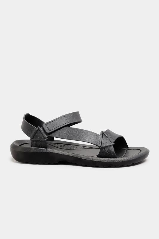 LIMITED COLLECTION Black Velcro Strap Sandals In Wide EE Fit_B.jpg