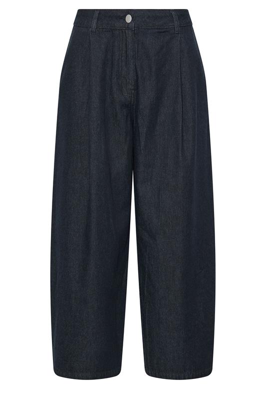 PixieGirl Petite Women's Dark Blue Pleated Wide Leg Jeans | PixieGirl  5
