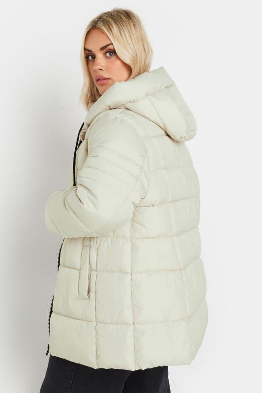 YOURS Curve Ivory White Sporty Puffer Coat | Yours Clothing 4