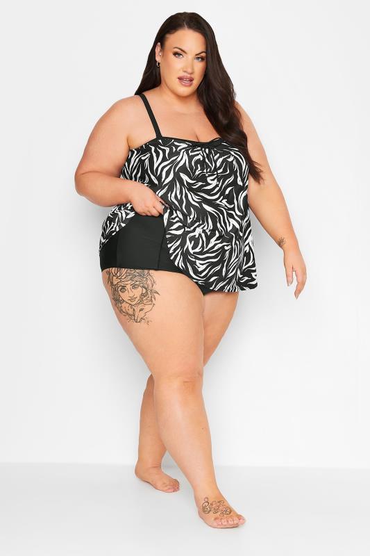 Plus Size Black Super High Waisted Tummy Control Bikini Briefs | Yours Clothing 7
