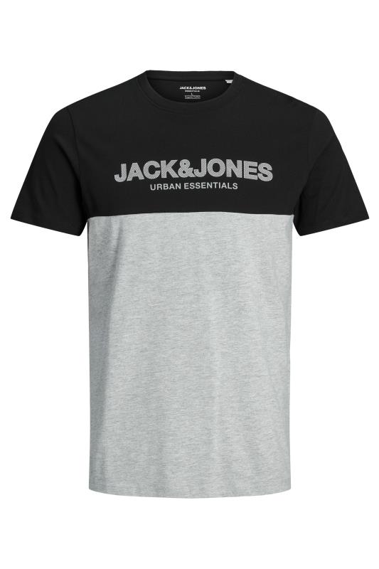 JACK & JONES Black Colour Block T-Shirt_F.jpg