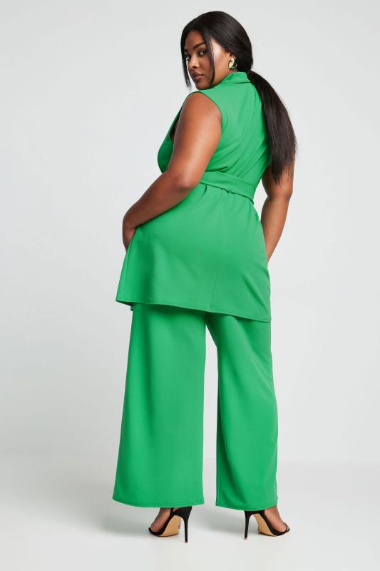 LIMITED COLLECTION Plus Size Green Wide Leg Trousers | Yours Clothing 4