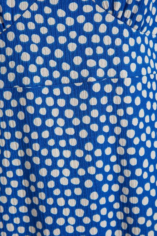 YOURS LONDON Plus Size Blue Polka Dot Tea Dress | Yours Clothing 5
