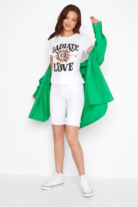 LTS Tall White 'Radiate Love' Slogan T-Shirt 2