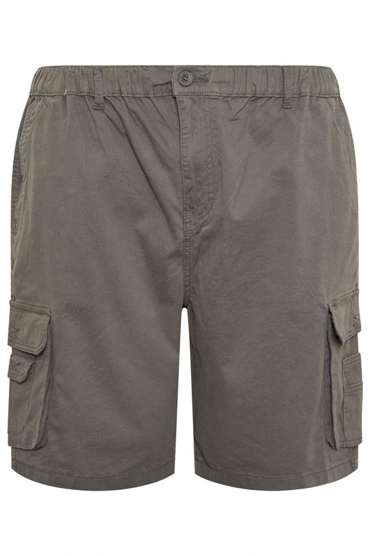 KAM Big & Tall Slate Grey Elastic Waist Cargo Shorts | BadRhino 2