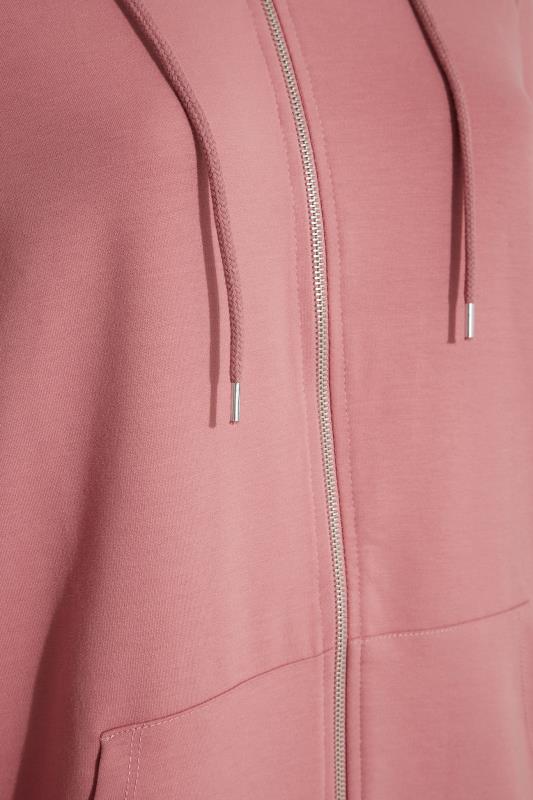 Plus Size Pink Zip Through Hoodie | Yours Clothing 5