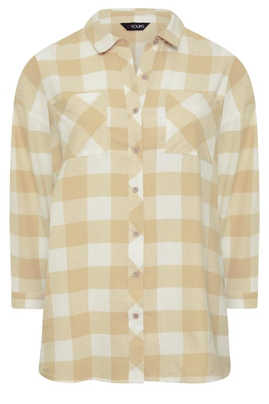 YOURS Plus Size White Check Oversized Shirt | Yours Clothing 6