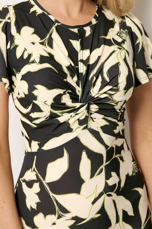 LTS Tall Black Floral Twist Front Maxi Dress | LongTallSally 4