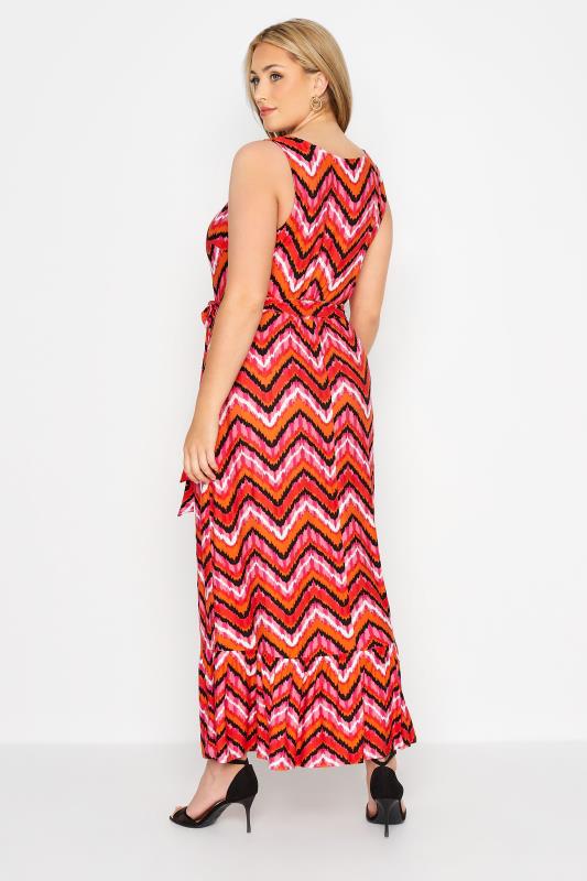 YOURS LONDON Plus Size Orange Geometric Print Tiered Maxi Dress | Yours Clothing 3