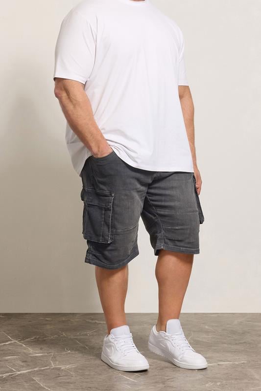 Denim Shorts KAM Big & Tall Charcoal Grey Denim Shorts