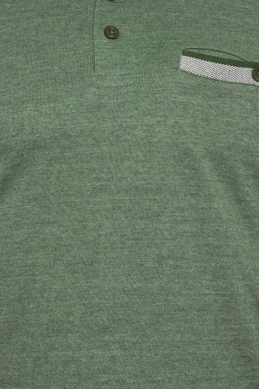 KAM Big & Tall Green Marl Polo Shirt | BadRhino 2