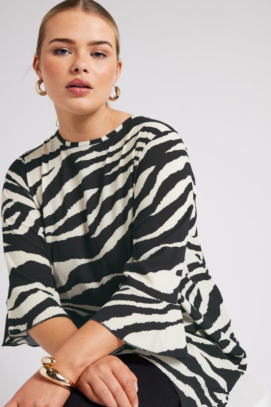 YOURS LONDON Plus Size Black Zebra Print Tunic Top | Yours Clothing 4