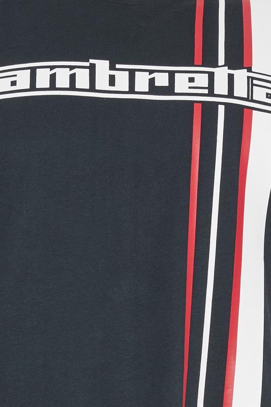 LAMBRETTA Big & Tall Navy Blue Stripe T-Shirt | BadRhino 4