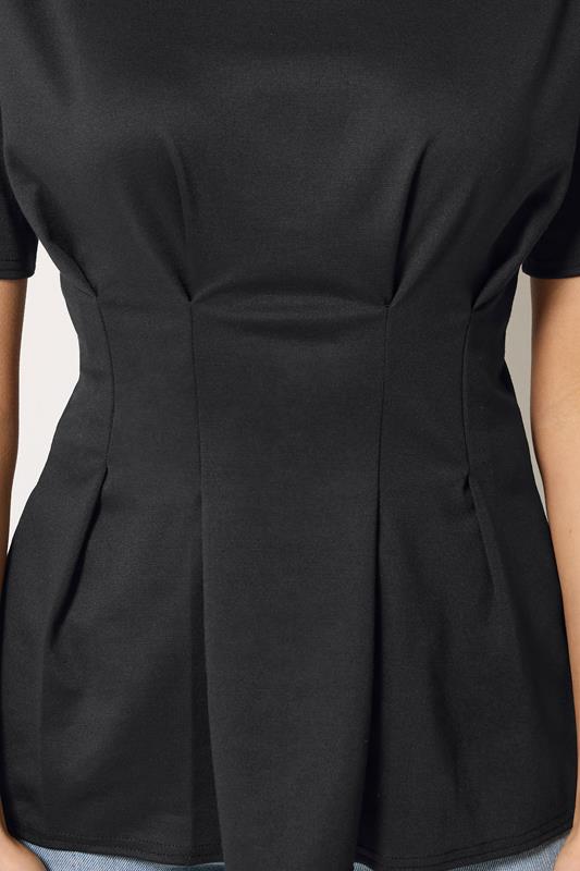 LTS Tall Women's Black Pleated Detail Top | Long Tall Sally 4
