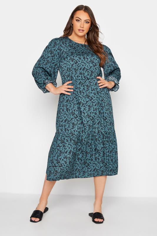 Plus Size  LIMITED COLLECTION Curve Green Animal Markings Smock Dress
