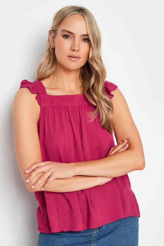 Tall  LTS Tall Pink Crinkle Frill Top