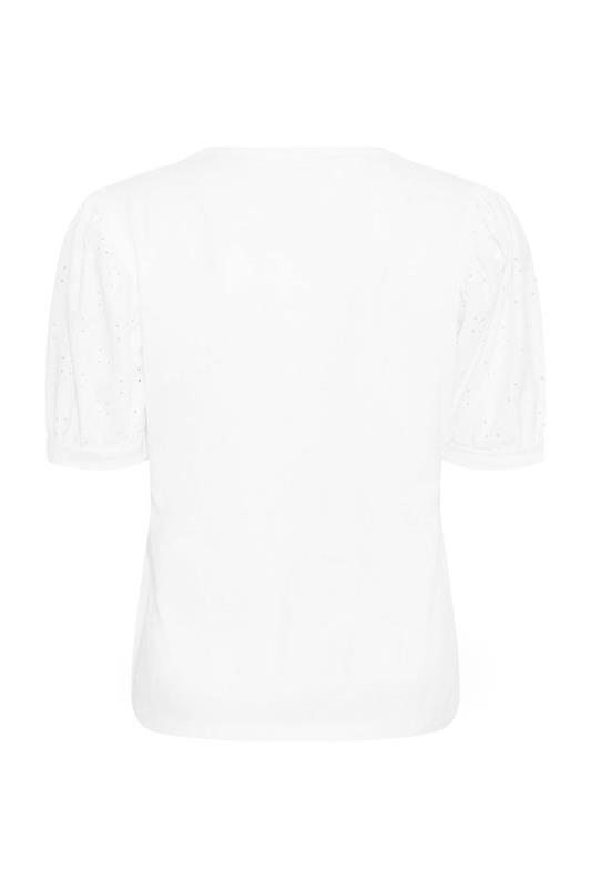 Petite White Broderie Anglaise Puff Sleeve T-Shirt 7