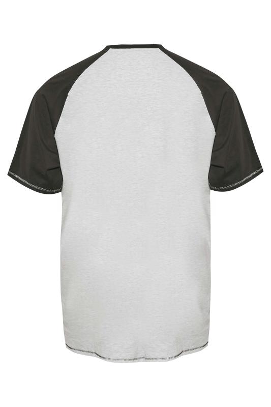 D555 Big & Tall Grey 'California Surfriders' Printed Raglan T-Shirt 4
