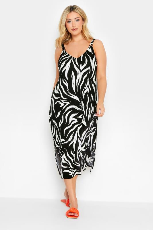 YOURS Plus Size Black Animal Print Beach Dress | Yours Clothing 2