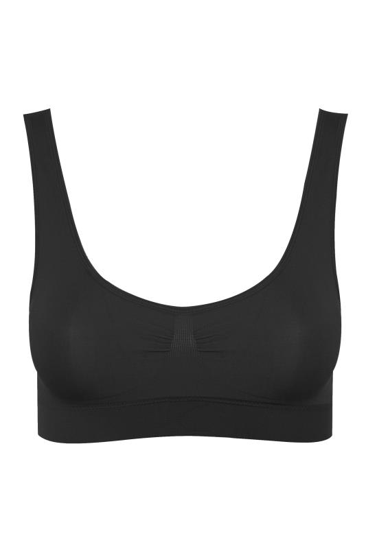 Black Seamless Non-Padded Non-Wired Bralette | Yours Clothing 5
