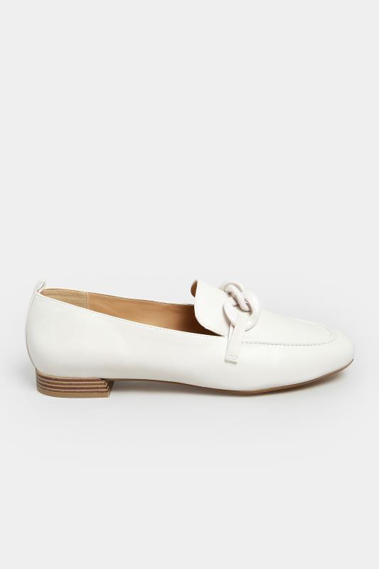 LIMITED COLLECTION Ivory White Chain Loafers In Wide E Fit | Yours Clothing 3