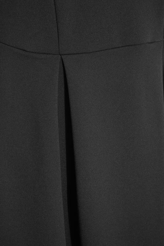 YOURS LONDON Curve Black High Low Pleated Midi Dress_S.jpg