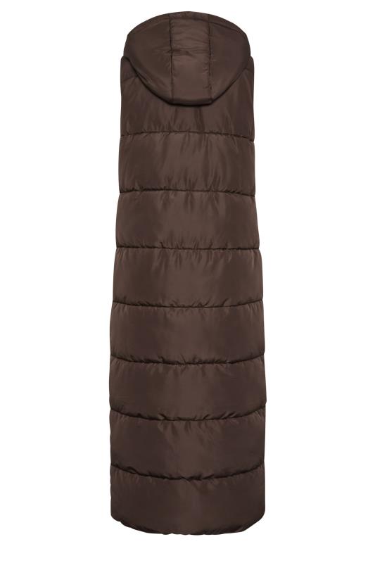 LTS Tall Chocolate Brown Midaxi Padded Gilet | Long Tall Sally 7
